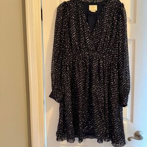 Kate Spade Dress Blue with Sliver Metallic Star Print - XL New without tags